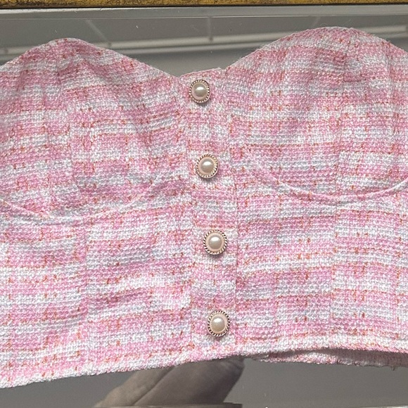 Cider Pink Lady Button Up Tube Top - Picture 5 of 5